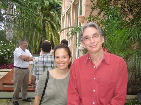 Catherine Ransom Karoly with Michael Tilson Thomas at Tilson Thomas's Miami Beach home, taken at an alumni reunion luncheon