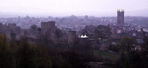 Ludlow Castle, with the town beyond. Photo © Keith Bramich