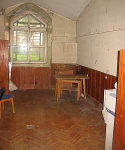 Room 6, previously one of the orchestra's rehearsal rooms, after the theft. Photo courtesy of EXXIM