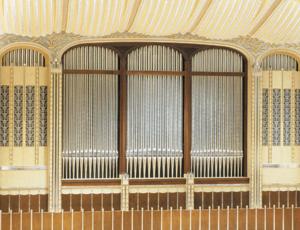 Detail of the three sections of organ pipes in Severance Hall. Photo © Roger Mastroianni