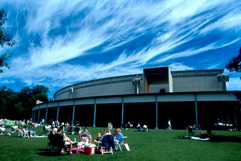 The lawn at Tanglewood, outside the Koussevitzky Music Shed. Photo © Stu Rosner