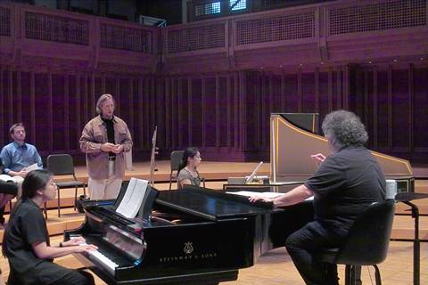 2005 Tanglewood Music Center Vocal Fellow Charles Temkey performs in a masterclass for BSO Music Director James Levine. Photo © 2005 Walter H Scott