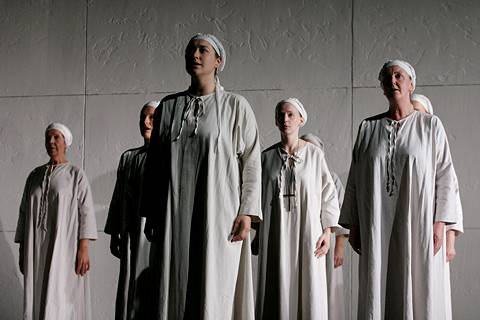 Orla Boylan (front, centre) in 'The Carmelites' at English National Opera. Photo © 2005 Stephen Vaughan