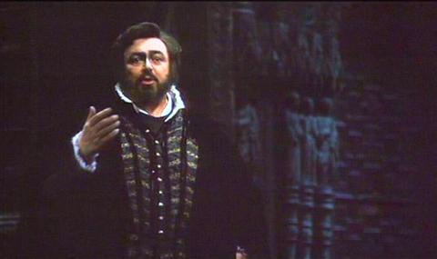Luciano Pavarotti in the title role of Verdi's 'Don Carlo'. DVD screenshot © 1994 RAI/EMI Records Ltd