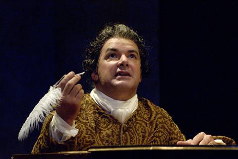 Andrew May as Antonio Salieri in 'Amadeus'. Photo © 2005 Roger Mastroianni