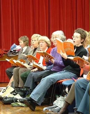 Members of Derby Choral Union in rehearsal