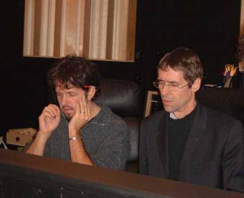 Sean Hickey (left) with producer Ben Bierman during the Naxos sessions