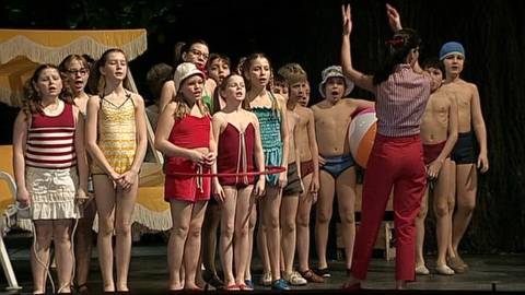 Sophie (Ileana Tonca) and the children in Act 1 of Massenet's 'Werther'. DVD screenshot © 2005 ORF