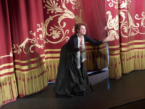 One of the stars of Stahl's ensemble, the French soprano Nathalie Boissy, shown after a performance of Puccini's 'Trittico' in Munich. Photo © 2006 Philip Crebbin