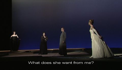 From left to right, Butterfly (Cheryl Barker), Suzuki (Catherine Keen), Sharpless (Richard Stilwell) and Kate Pinkerton (Anneleen Bijnen). DVD screenshot © 2003 NPS