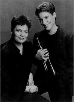 Susan Marie Pierson with trumpeter Sandra Coffin. Photo © Lisa Kohler