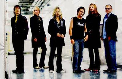 STYX: Lawrence Gowan, James Young, Tommy Shaw, Todd Sucherman, Ricky Phillips and founder Chuck Panozzo. Photo courtesy of Contemporary Youth Orchestra