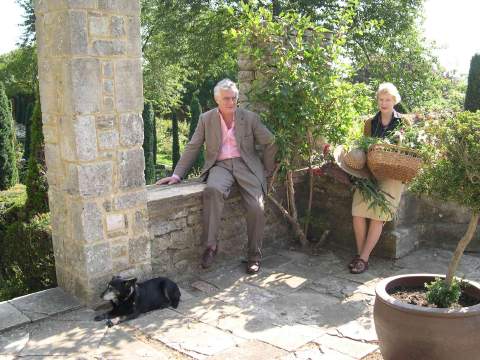 Leonard and Rosalind Ingrams, with canine friend