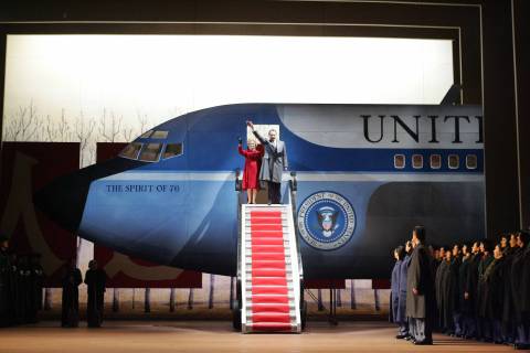 Janis Kelly as Pat Nixon and James Maddalena as Richard Nixon. Photo © 2006 English National Opera and Alistair Muir