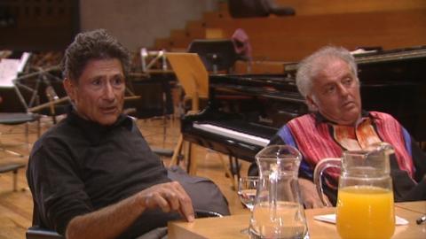 Edward Said (left) and Daniel Barenboim. DVD screenshot © 2005 EuroArts Music International GmbH