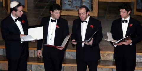 The Barbershop Quartet. From left to right: Marc Finer, Benjamin Wolf, Elliot Alderman, Ben Seifert