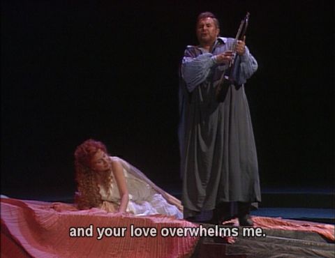 Ruthild Engert-Ely as Venus and Richard Versalle as Tannhäuser. DVD screenshot © 1990 Unitel