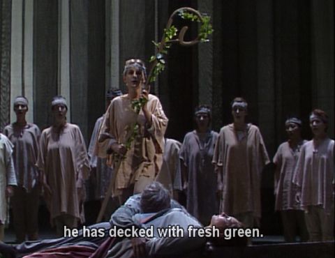 The end of Act III of 'Tannhäuser'. DVD screenshot © 1990 Unitel