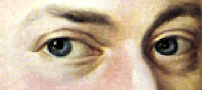 Detail of Mozart's eyes from Barbara Krafft's portrait