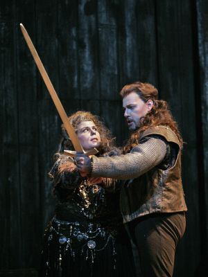 Marianne Cornetti as Azucena and Darío Volonté as Manrico in San Diego Opera's production of Verdi's 'Il Trovatore'. Photo © 2007 Ken Howard