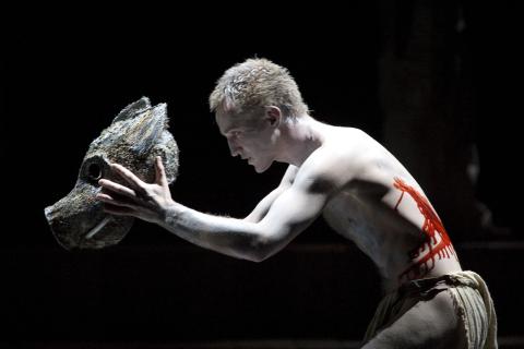 Counter-tenor James Laing sings The Spirit of the Sorceress in the Opera North production of 'Dido and Aeneas'. Photo © 2007 Bill Cooper