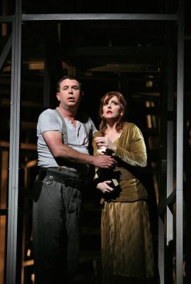Franz Hawlata as Wozzeck and  Nina Warren as Marie in the San Diego Opera production of 'Wozzeck'. Photo © 2007 Ken Howard