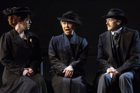 From left to right: Giselle Allen (Katerina), Sally Burgess as Kabanicha and John Graham-Hall (Tichon) in Opera North's production of 'Katya Kabanová'. Photo © 2007 Richard Moran