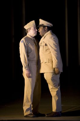 Jack Hubbard (James Maddalena) and General Leslie Groves (Eric Owens). Photo © 2007 Marco Borggreve