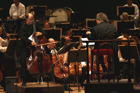 Edwin Barker with James Levine and the Boston Symphony Orchestra at Tanglewood on 3 August 2007. Photo © 2007 Hilary Scott