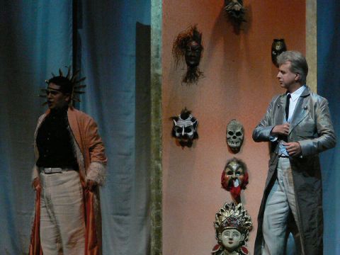 Dimitri Kharitonov (Renato, right) with Enrique Ambrosio (Ricardo) in Verdi's 'Un Ballo in Maschera' at Gut Immling. Photo © 2007 Philip Crebbin