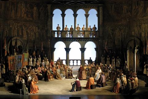 A scene from Tannhäuser, depicting Gunther Schneider-Siemssen's Metropolitan Opera production. Photo © Marty Sohl 