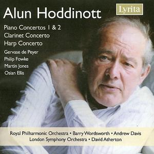 Alun Hoddinott: Piano Concertos 1 and 2; Clarinet Concerto; Harp Concerto. CD cover © Lyrita