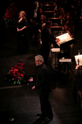 Plácido Domingo, Patricia Racette and James Conlon. Photo © 2008 Robert Millard