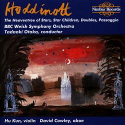 Hoddinott: The Heaventree of Stars; Star Children; Doubles; Passagio. CD cover © Nimbus Records