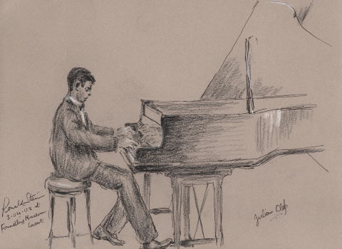 A sketch of Julian Clef at London's Foundling Museum. © 2008 Ronald Stein