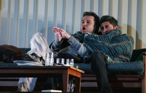 Marcin Bronikowski as Marcello and Jesus Garcia as Rodolfo in New Zealand Opera's production of 'La bohème'. Photo © 2008 Neil Mackenzie