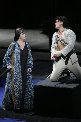 Edita Gruberova and Zoran Todorovich in Bellini's 'Norma' at the 2008 Munich Opera Festival. Photo courtsy of Bavarian State Opera 