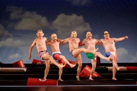 A quintet of unexpected interlopers in English National Opera's summer 2008 production of Leonard Bernstein's 'Candide'. Photo © 2008 Catherine Ashmore