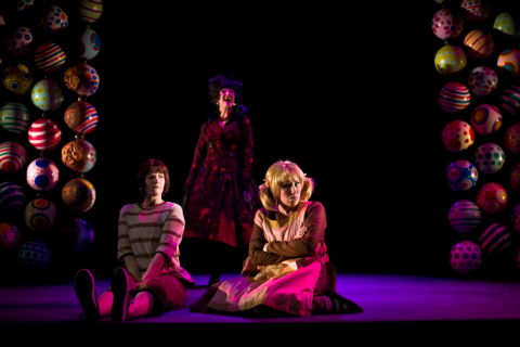 Anna Pierard as Hansel, Helen Medlyn as the witch and Ana James as Gretel in the 2008 New Zealand Opera production of 'Hansel and Gretel'. Photo © 2008 Adrian Malloch 