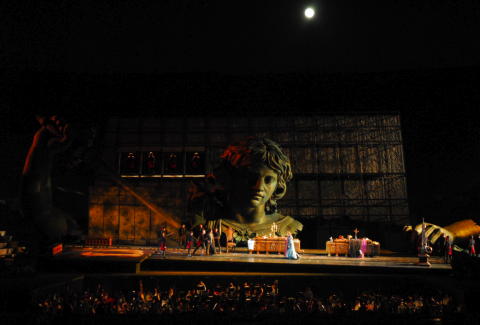 The Palazzo Farnese  scene from Act II of Puccini's 'Tosca' at the Verona Arena. Photo © 2008 Maurizio Brenzoni 