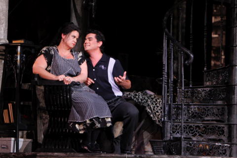 Jill Grove and Samir Pirgu in Gianni Schicchi at Los Angeles Opera. Photo © 2008 Robert Millard