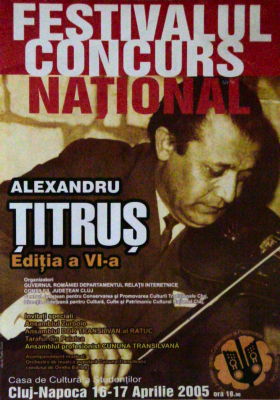 A poster for the festival in Romania named after Alexandru Titrus, and founded after his death