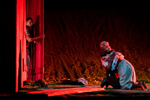 Tom Randle as Laca, Jamie Allen as Steva and Anne Sophie Duprels as Jenufa. Photo © 2008 Adrian Malloch