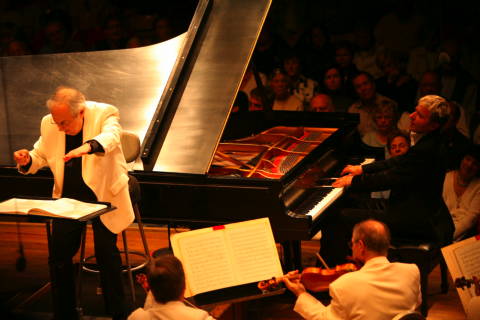 André Previn and Jean-Yves Thibaudet at Tanglewood. Photo © 2008 Hilary Scott