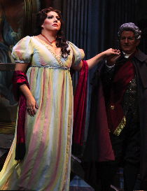 Fabiana Bravo as Floria Tosca and Mauro Augustini as Baron Scarpia. Photo © 2008 Victor Massaro 