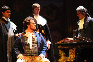 Jon Burton as Mario Cavaradossi and Mauro Augustini as Baron Scarpia. Photo © 2008 Victor Massaro
