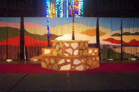 The well and banners