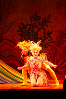 Nathan Gunn as Papageno and Amanda Squiteri as Papagena. Photo © 2009 Robert Millard