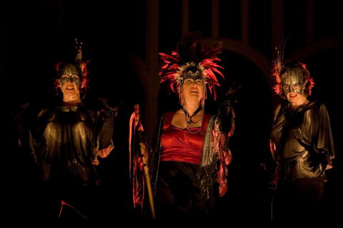 From left to right: Sandra Simon, Meg Bragle and Abigail Haynes Lennox - The Sorceress and The Witches. Photo © 2009 Steve Wagner