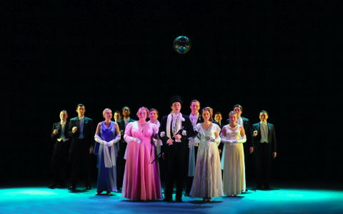 The Act I finale of Handel's 'Alessandro' - Sarah-Jane Brandon, Christopher Lowery and Susanna Hurrell with chorus behind. Photo © 2009 Chris Christodoulou